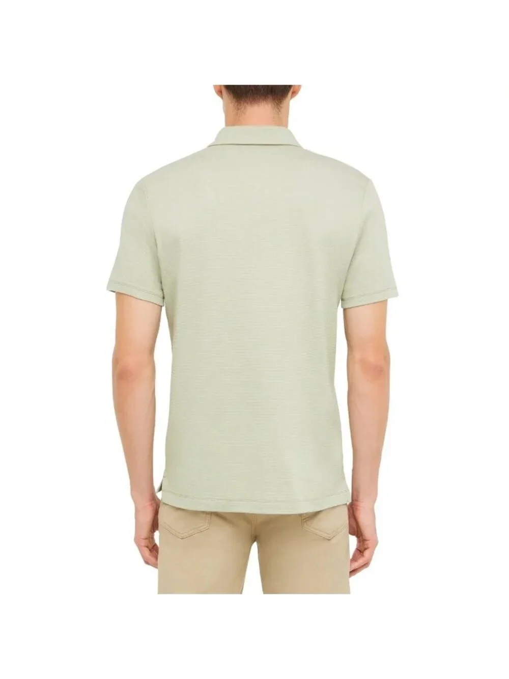 NWT Banana Republic Men's S Green Luxe Touch Polo Shirt Pinstriped Stretched
